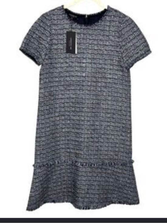 Lafayette 148 New York Dresses & Skirts - Lafayette 148 New York Black & White Tweed Fringe Mini Dress